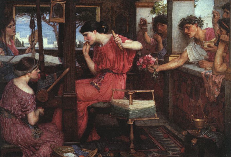 Penelope and the Suitors by John William Waterhouse, 1912